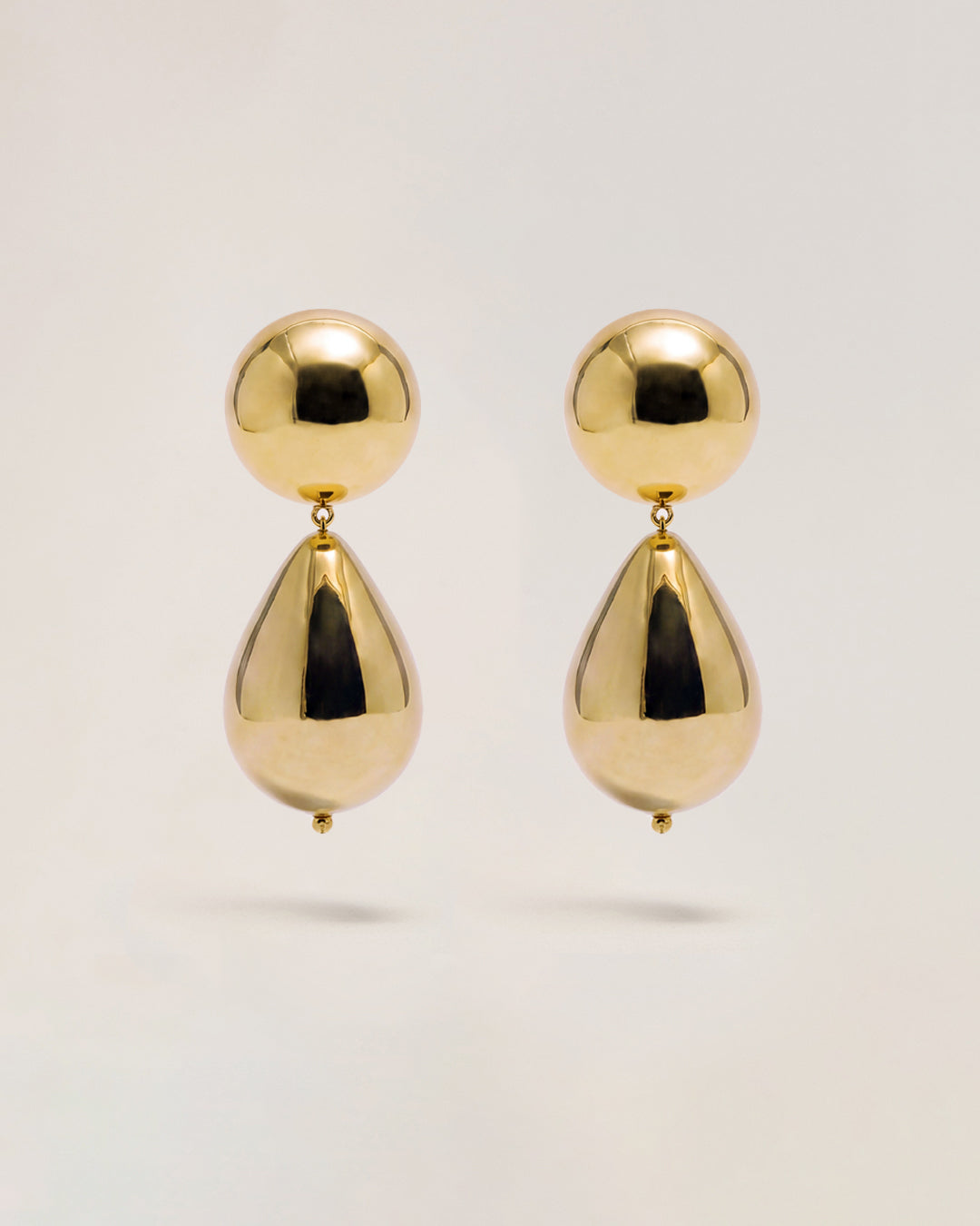 CLOTILDE · Orecchini bottone e goccia oro