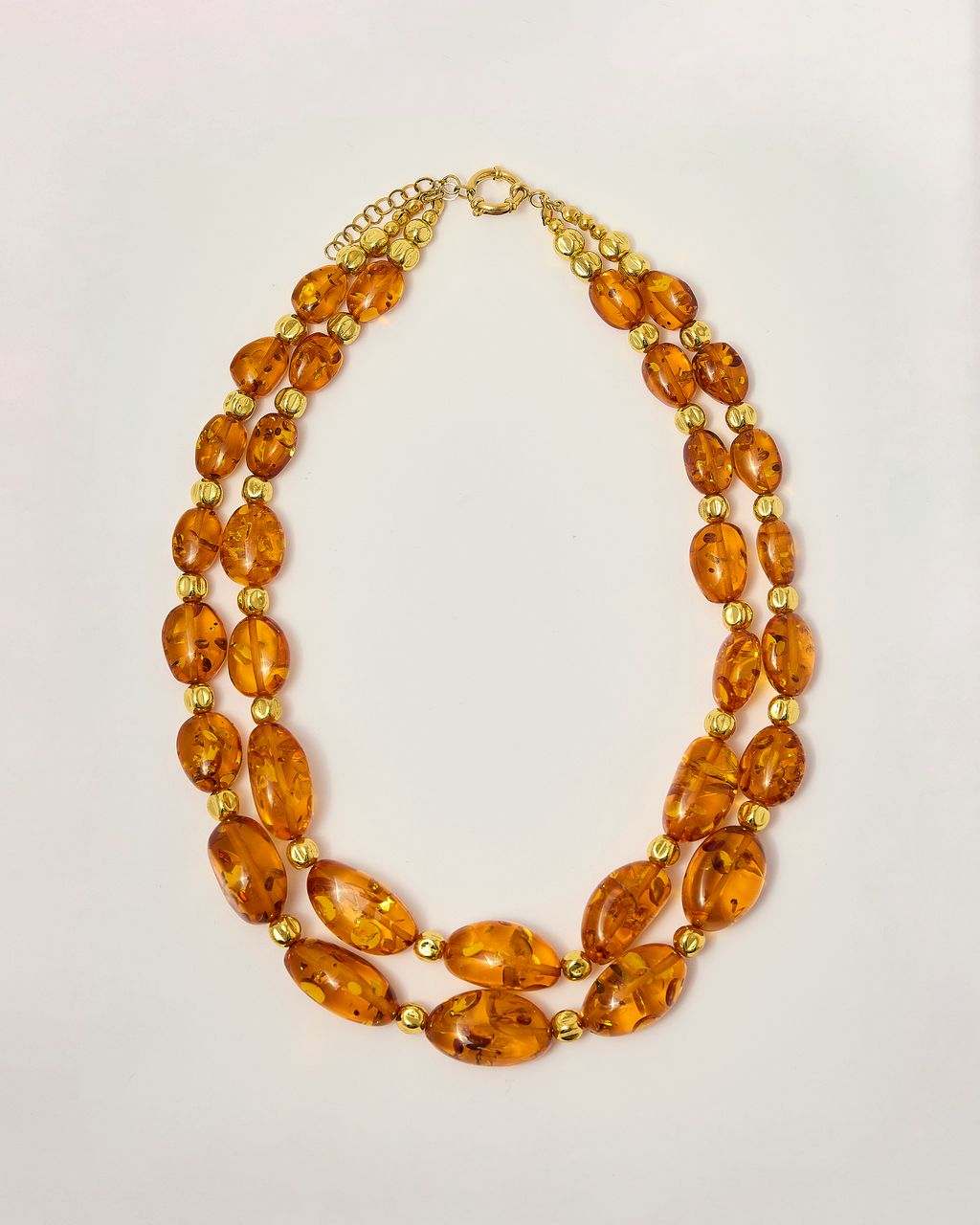 Collana ematite e ambra
