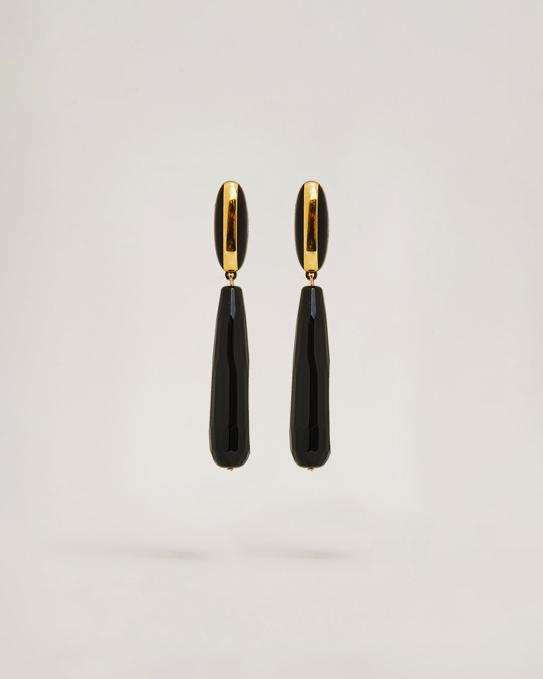 SOPHIE · Orecchini bottone vintage bicolore e onice