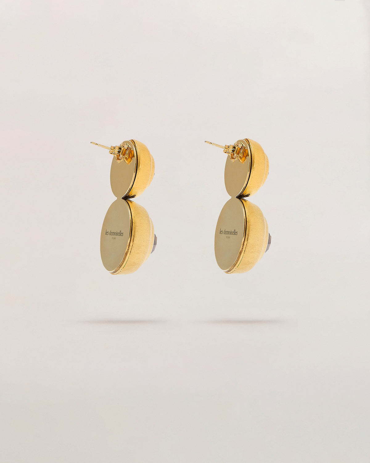 GAIA · Orecchini bottoni oro e cristalli