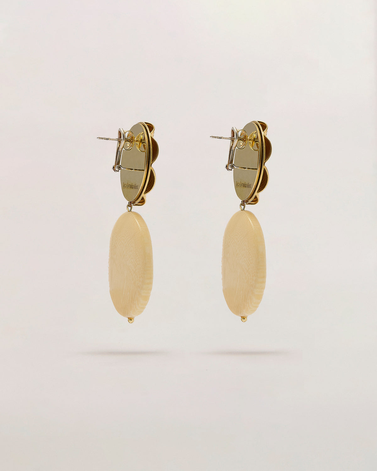 ALLEGRA · Orecchini bottone oro e pasta d'avorio