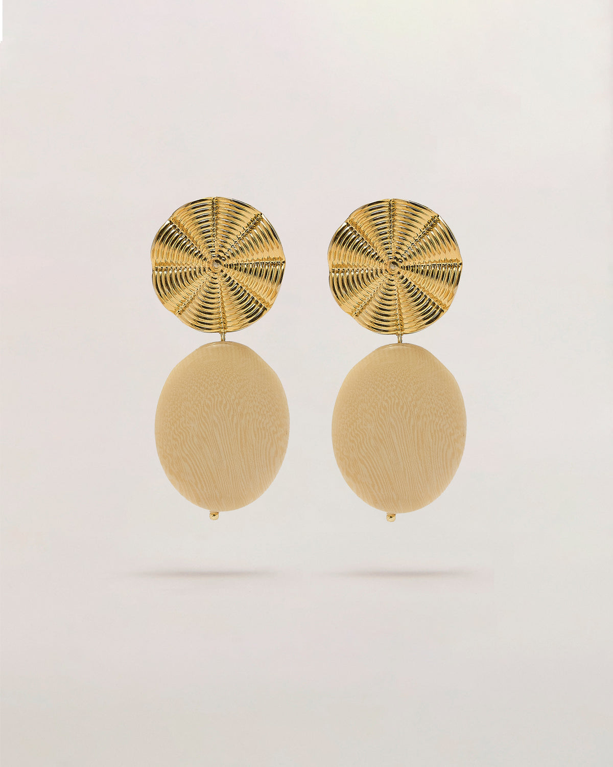 ALLEGRA · Orecchini bottone oro e pasta d'avorio