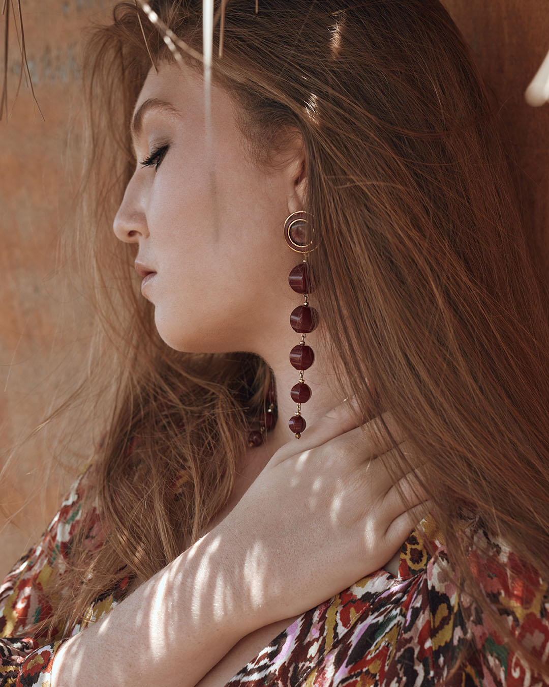 CHLOE · Orecchini bottone vintage e pietre rubino
