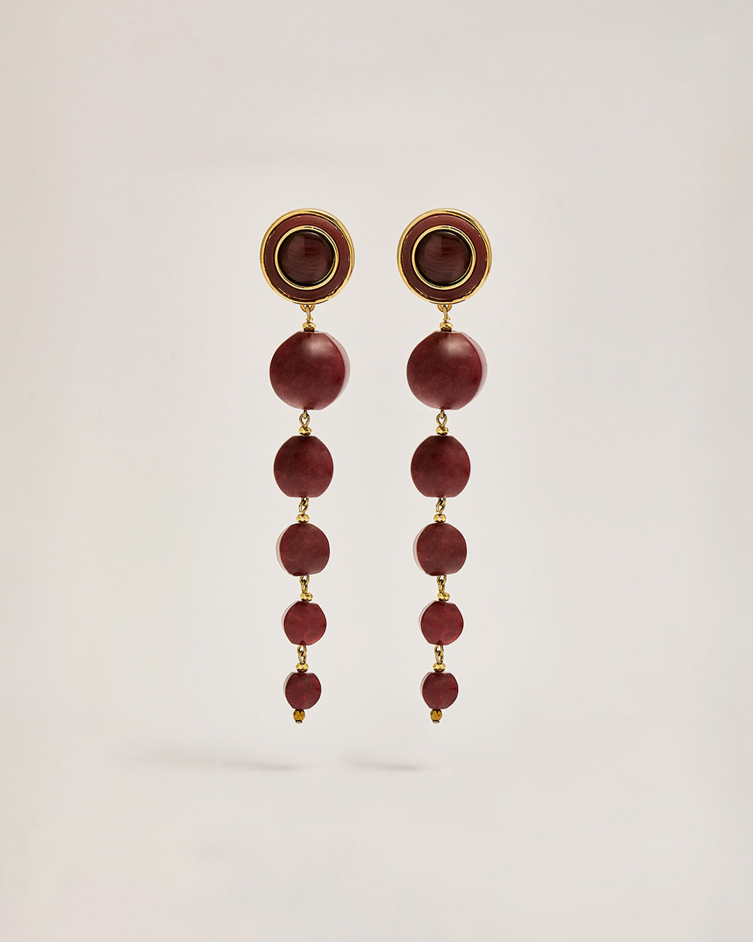 CHLOE · Orecchini bottone vintage e pietre rubino